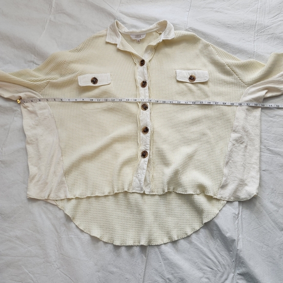 Lucca Size Large Cream Button-Up Women's Cardigan - Picture 5 of 7